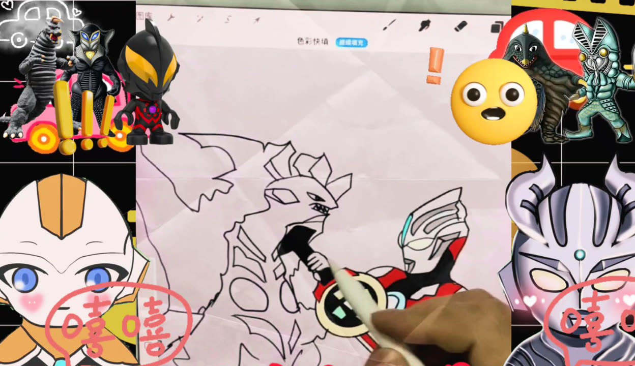 奥特曼打怪兽的画(奥特曼打怪兽绘画教程)